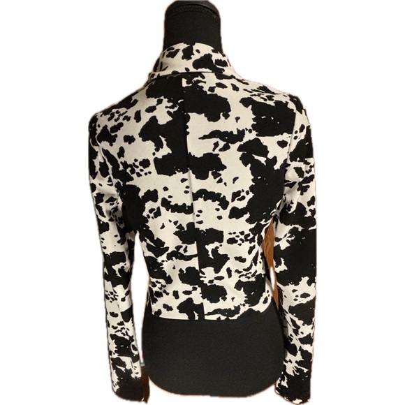 {WILLOW & ROOT} Cowprint Crop Light Weight Blazer Women’s Size Small Hip Western - Picture 5 of 10
